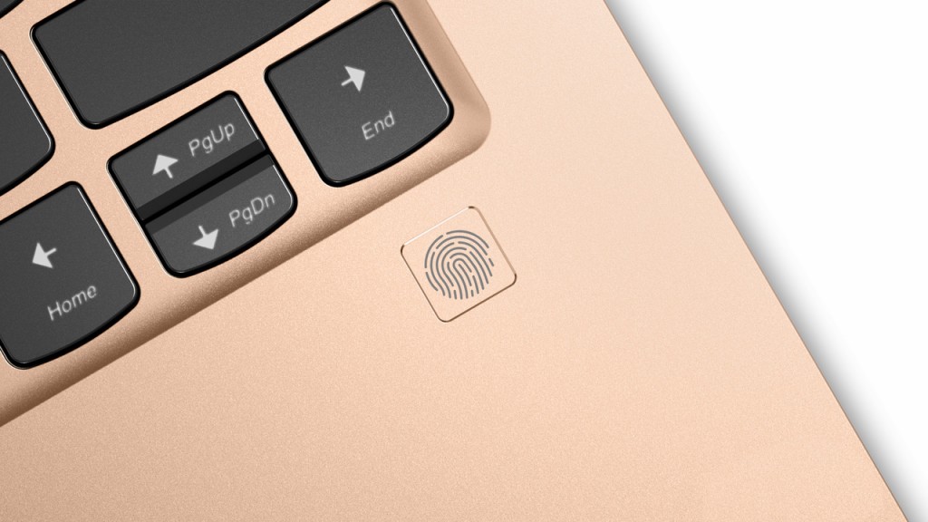 Close-up of Yoga 920 fingerprint reader